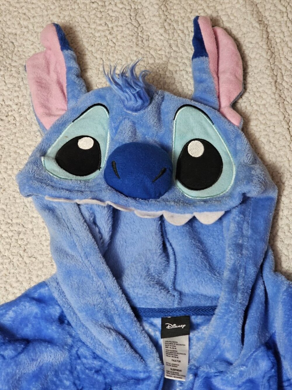 Disney Lilo & Stitch Winter Sleepwear Adult Zip Up Size XL Blue NWOT